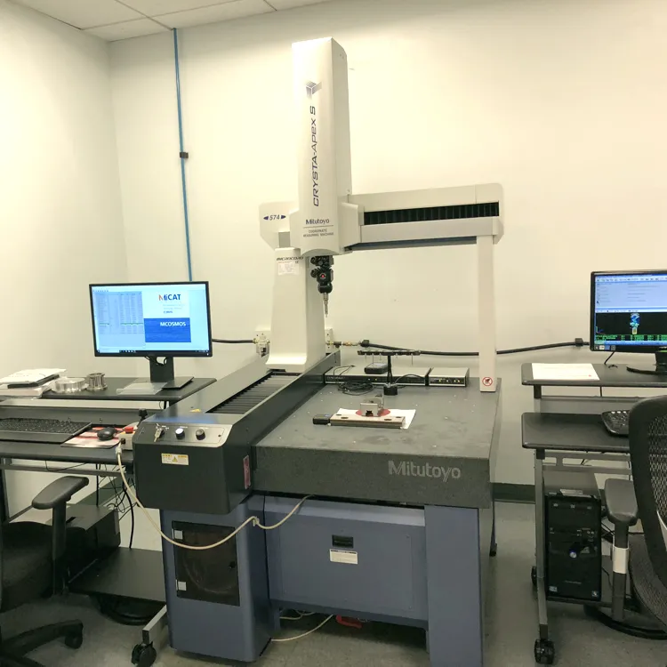 Mitutoyo CRYSTA-Apex S 574 CMM measuring a fixtured part